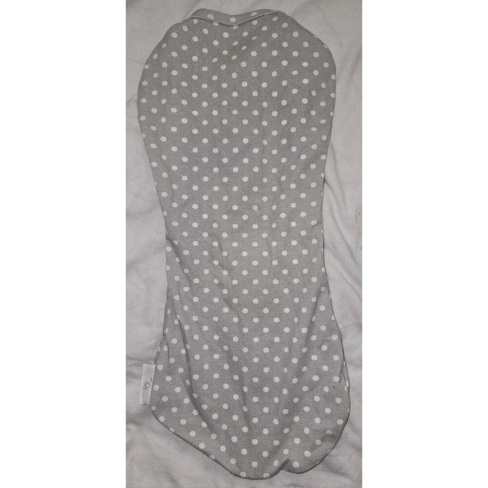 SwaddleMe® Newborn Baby Swaddle Gray with White Polka Dots 93% Cotton 7% Spandex